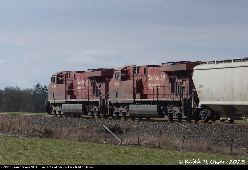 Southbound grain train.